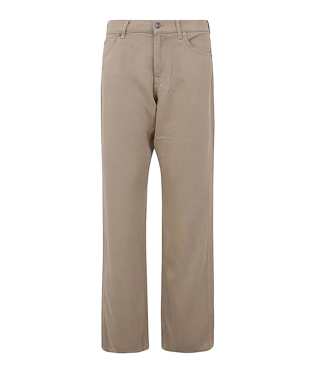 7 FOR ALL MANKIND Бежевые хлопковые прямые джинсы, фото 1