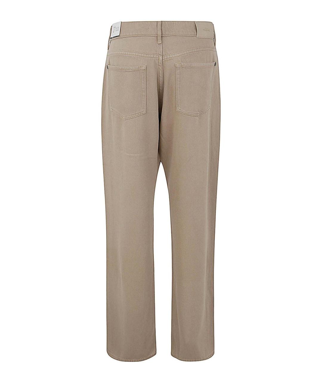 7 FOR ALL MANKIND Бежевые хлопковые прямые джинсы, фото 2