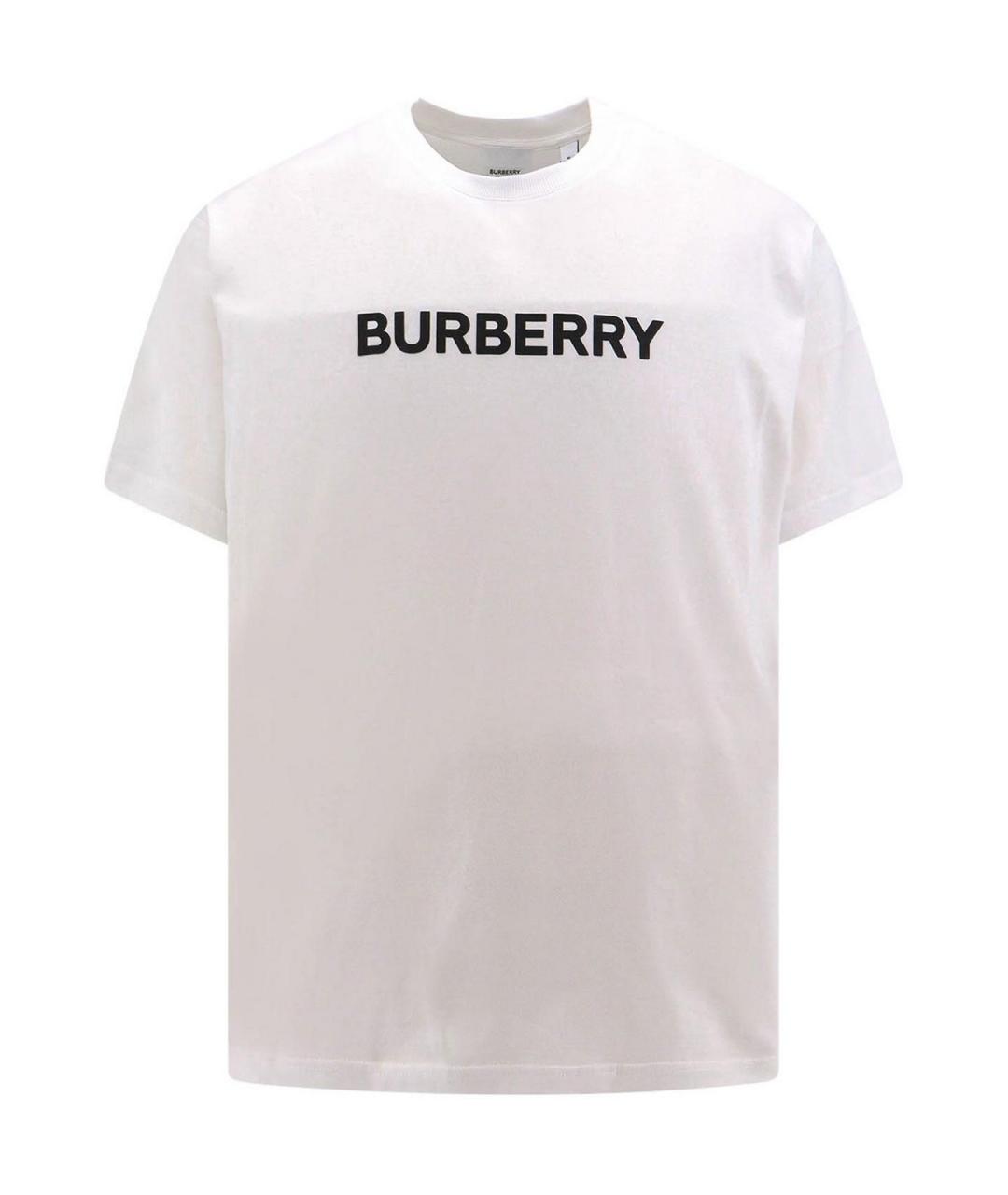 BURBERRY Белая хлопковая футболка, фото 1
