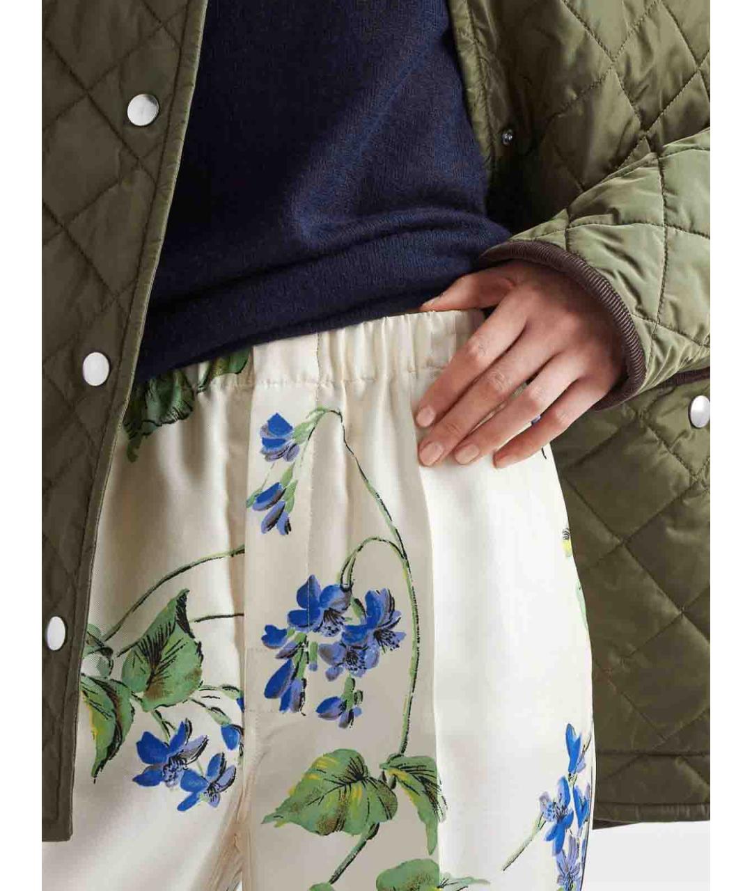 PRADA Белые хлопковые прямые брюки, фото 4