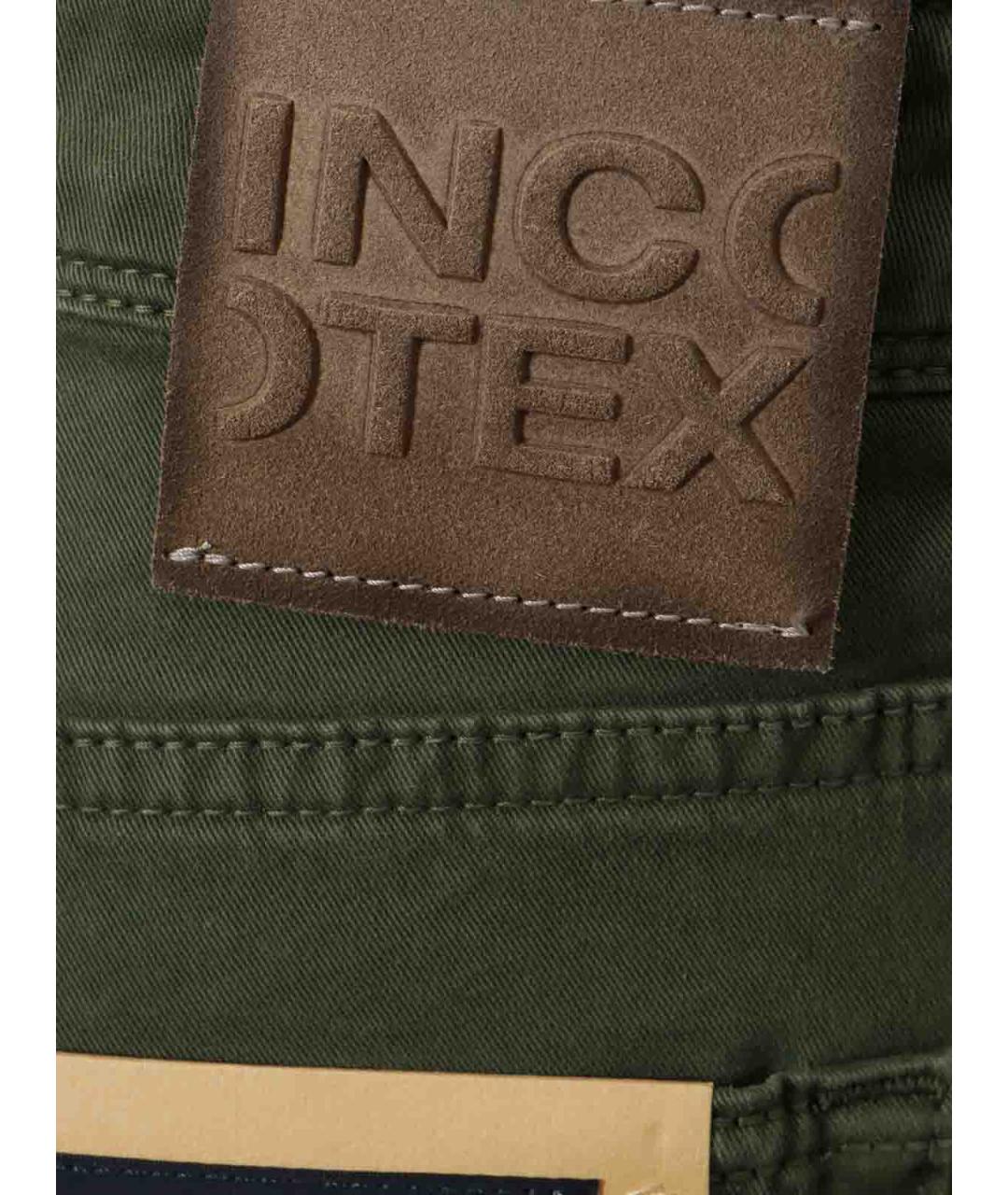 INCOTEX Зеленые замшевые повседневные брюки, фото 3