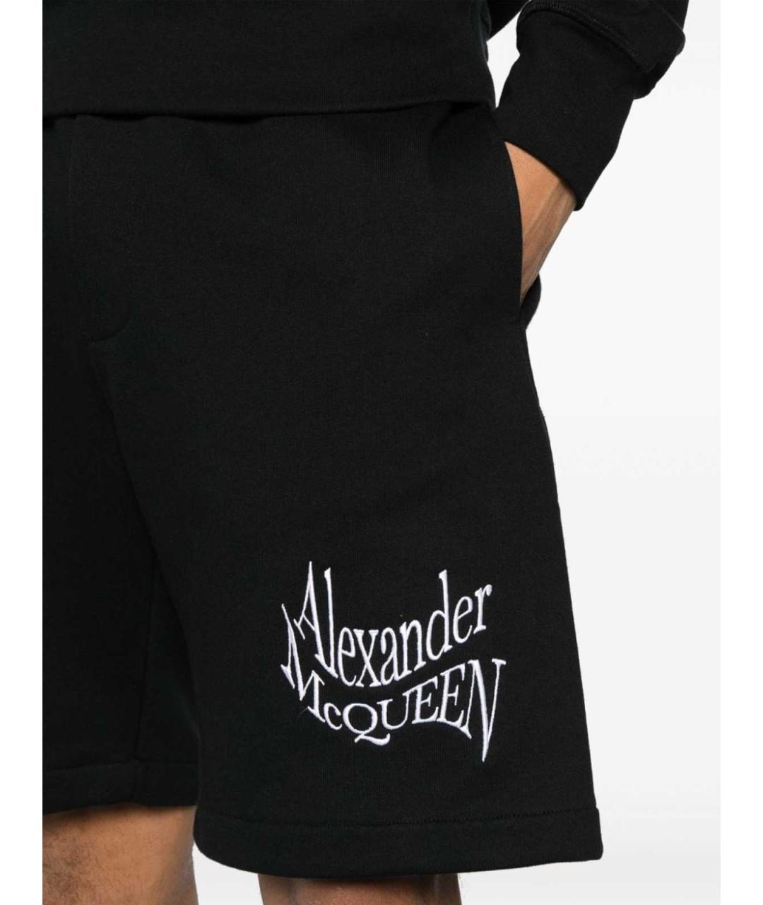ALEXANDER MCQUEEN Черные хлопковые шорты, фото 2
