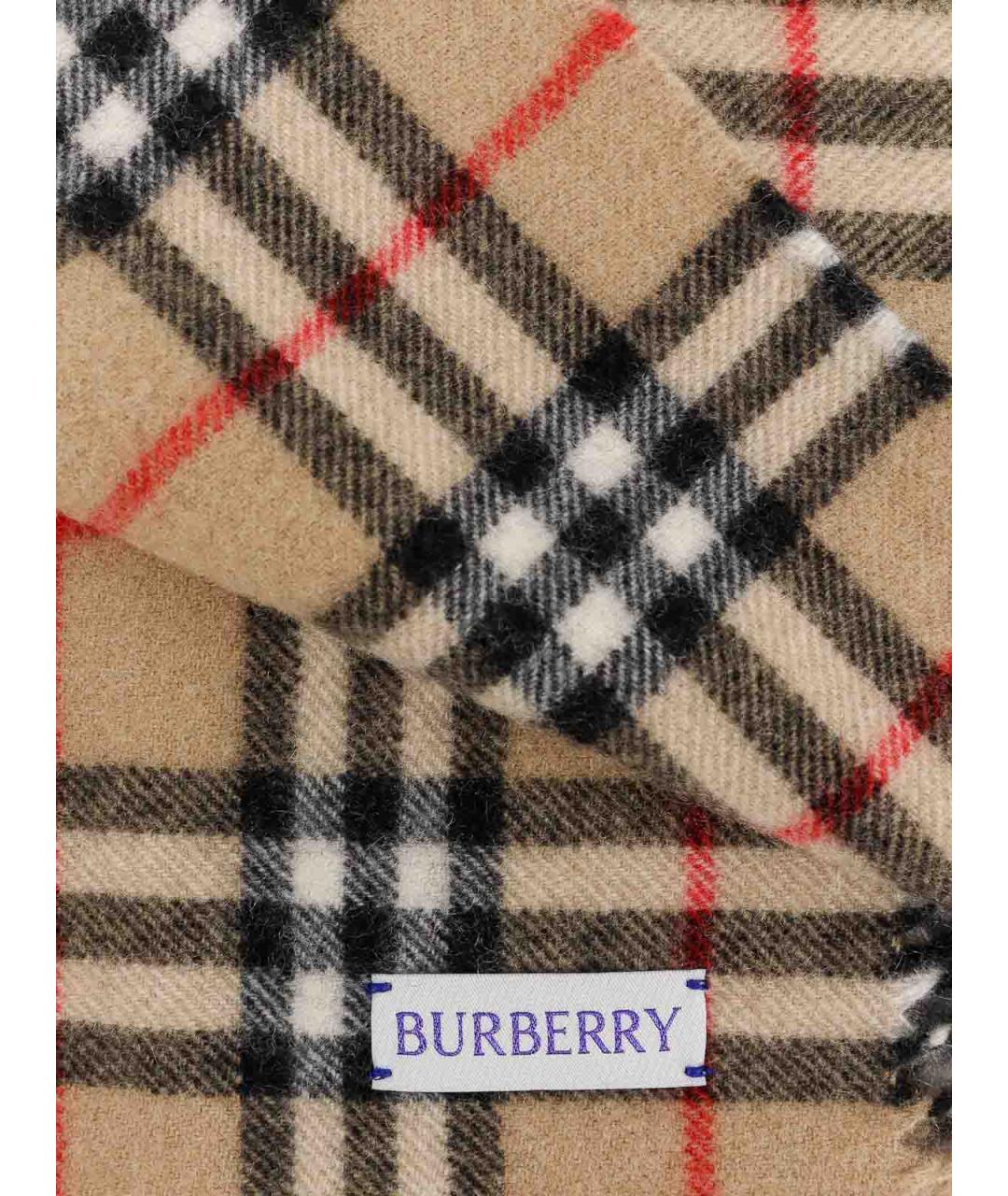 BURBERRY Бежевый кашемировый шарф, фото 3