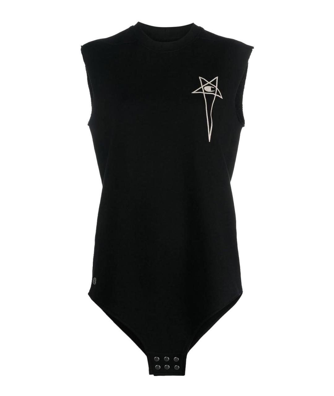 RICK OWENS Черное хлопковое боди, фото 1