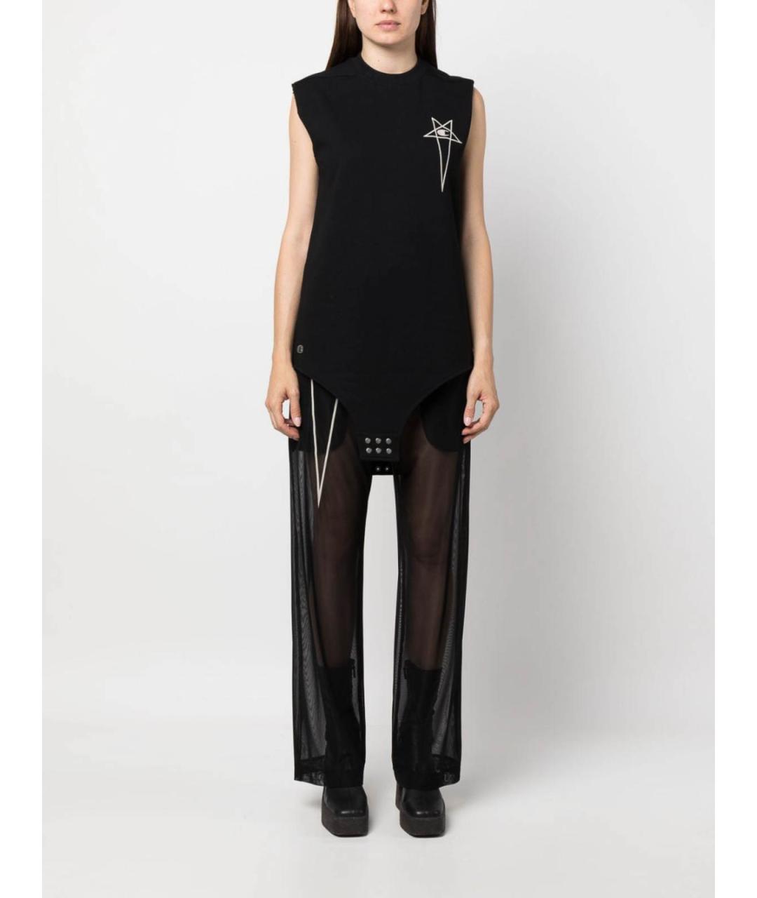 RICK OWENS Черное хлопковое боди, фото 2