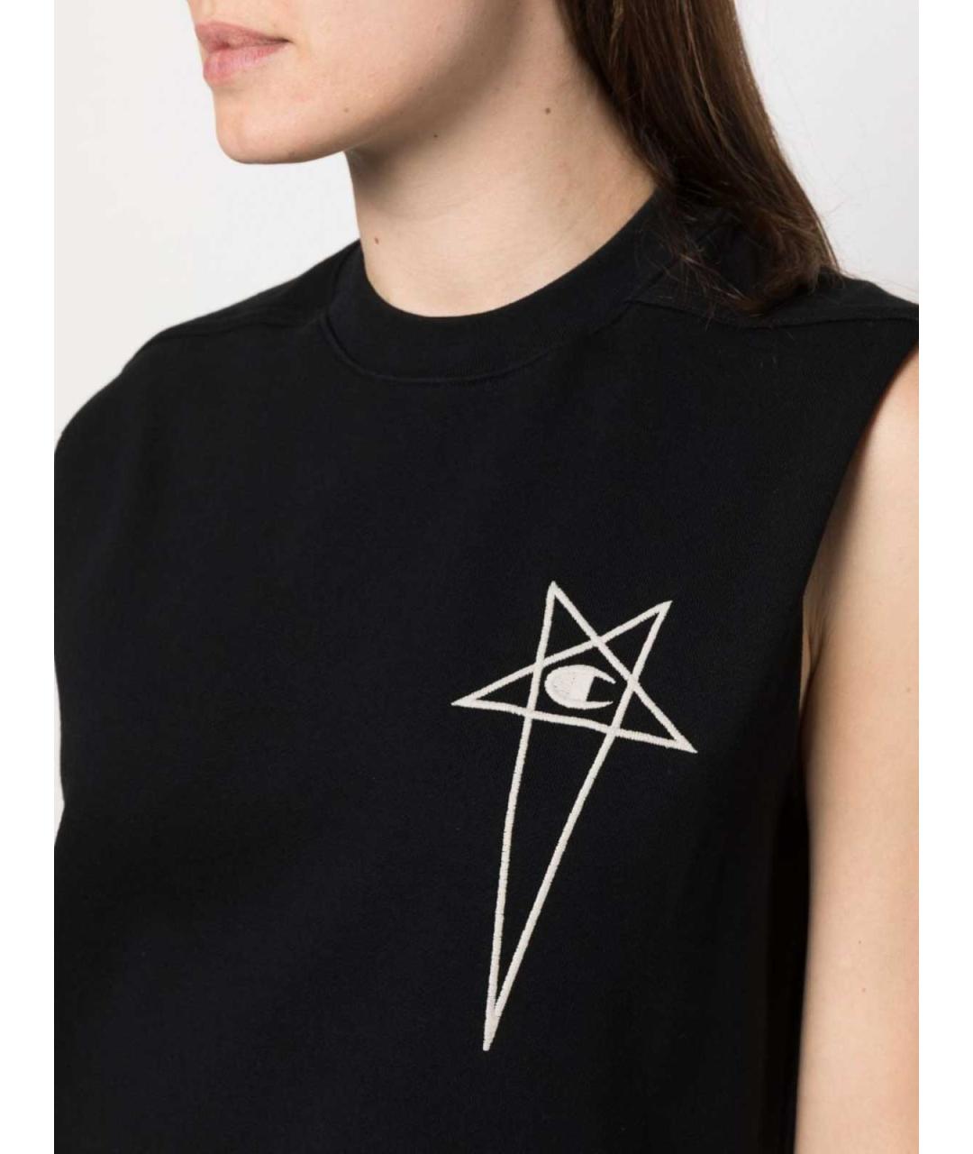 RICK OWENS Черное хлопковое боди, фото 4