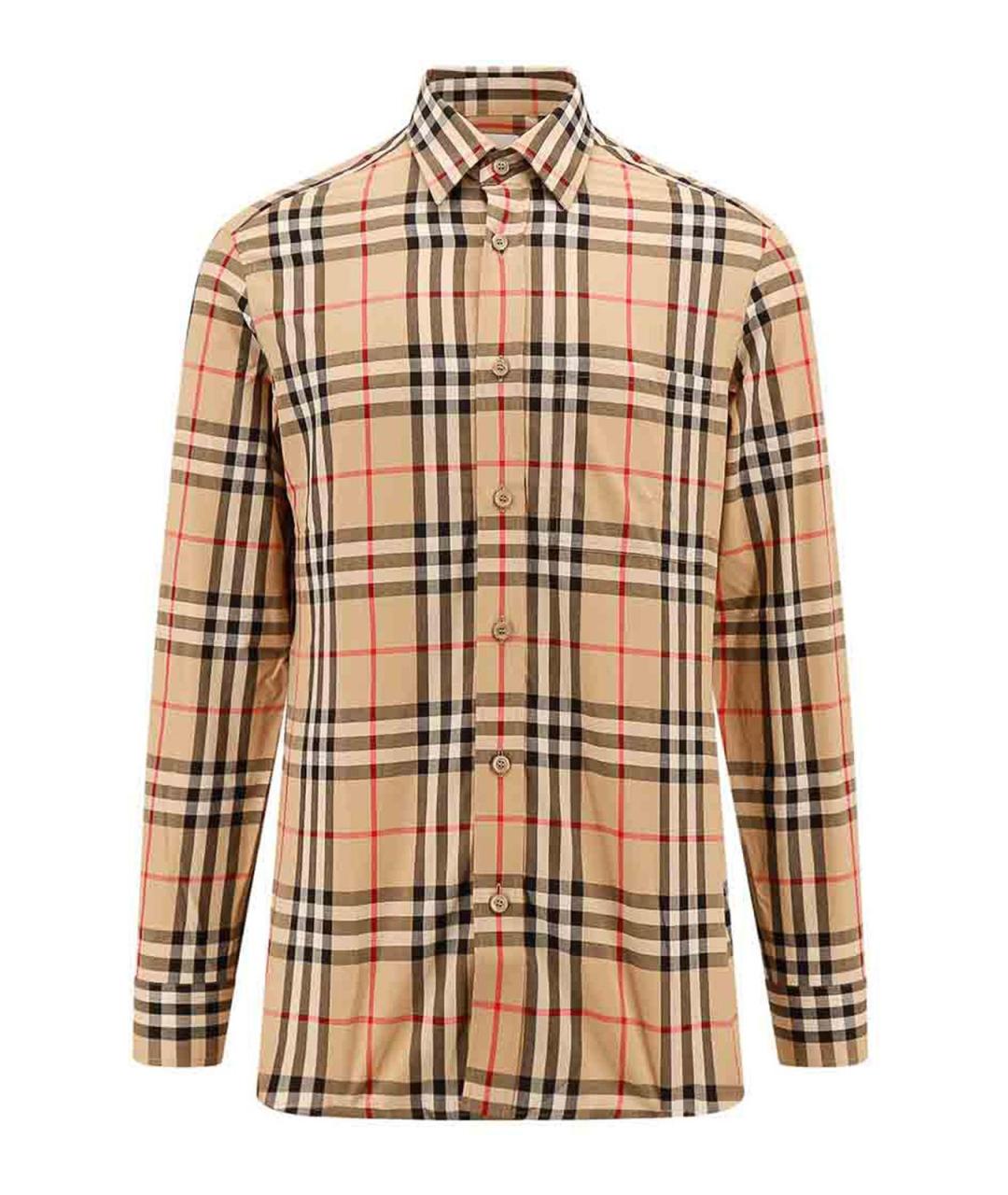 BURBERRY Бежевая хлопковая кэжуал рубашка, фото 1