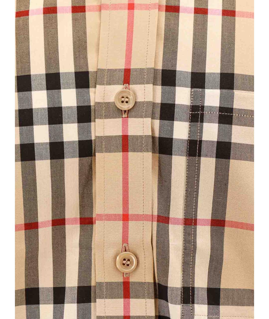 BURBERRY Бежевая хлопковая кэжуал рубашка, фото 3