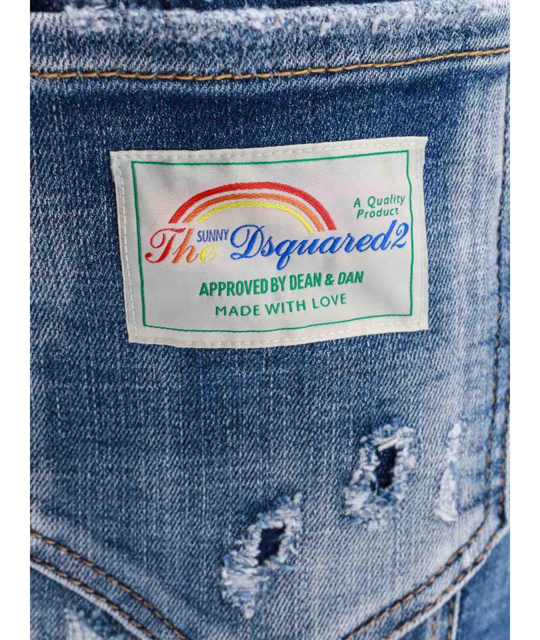 DSQUARED2 Синие хлопковые джинсы скинни, фото 3