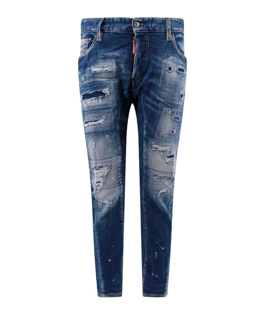 DSQUARED2 Синие хлопковые джинсы скинни, фото 1