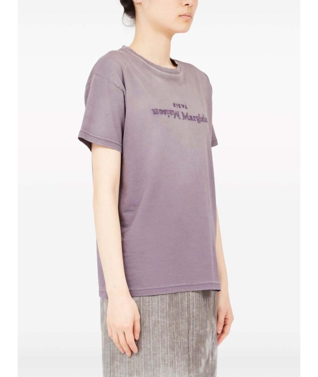 MAISON MARGIELA Фиолетовая хлопковая футболка, фото 5
