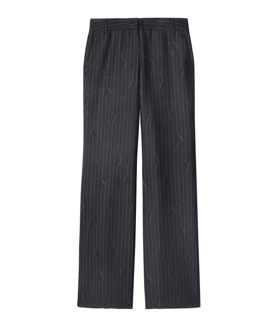 OFF-WHITE Серые полиэстеровые прямые брюки, фото 1