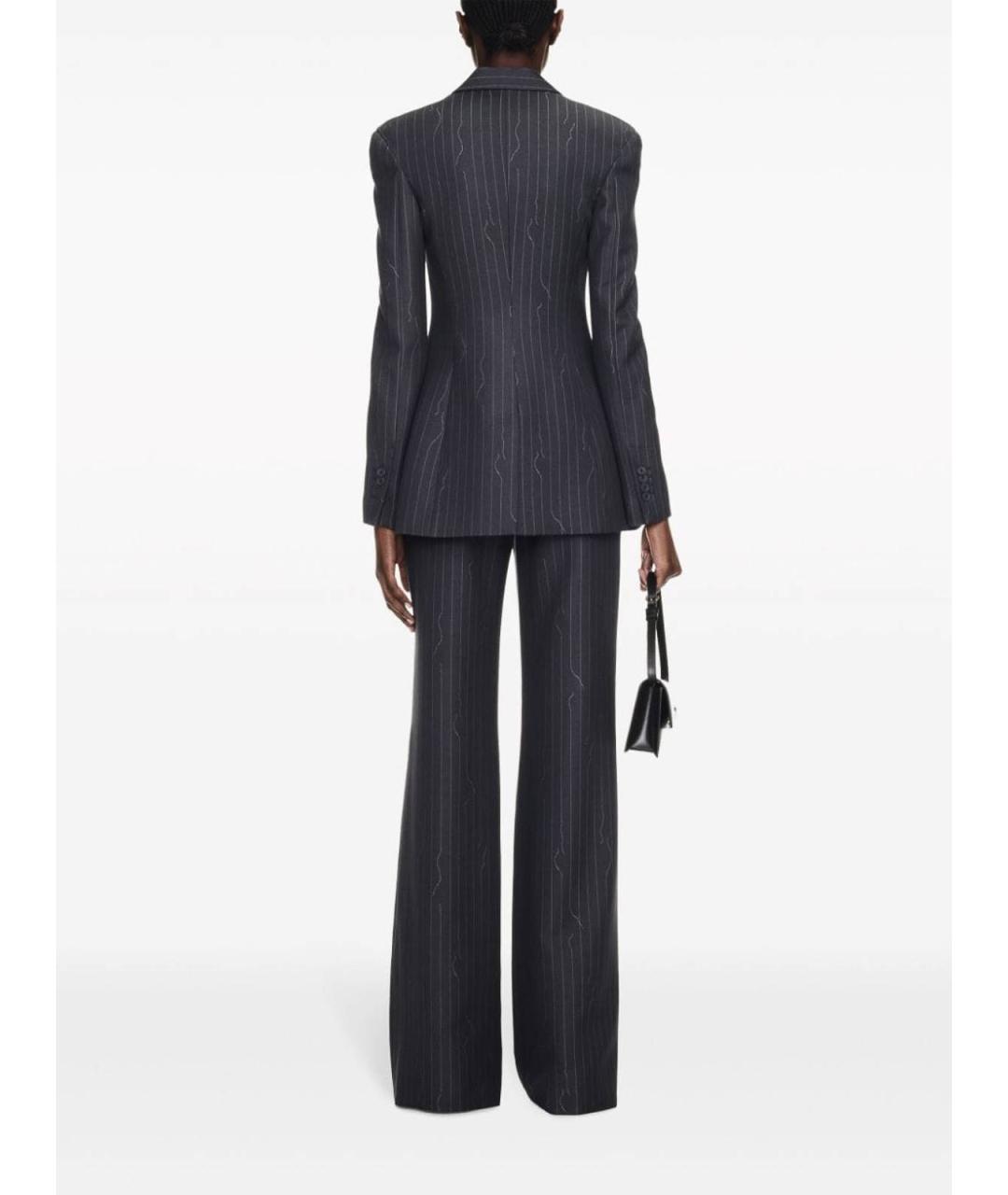OFF-WHITE Серые полиэстеровые прямые брюки, фото 4