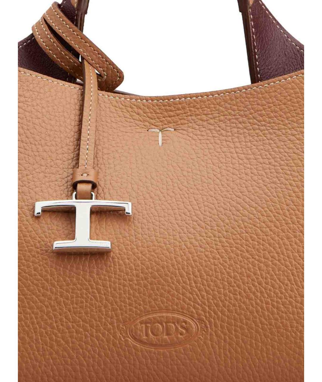 TOD'S Коричневая кожаная сумка тоут, фото 2