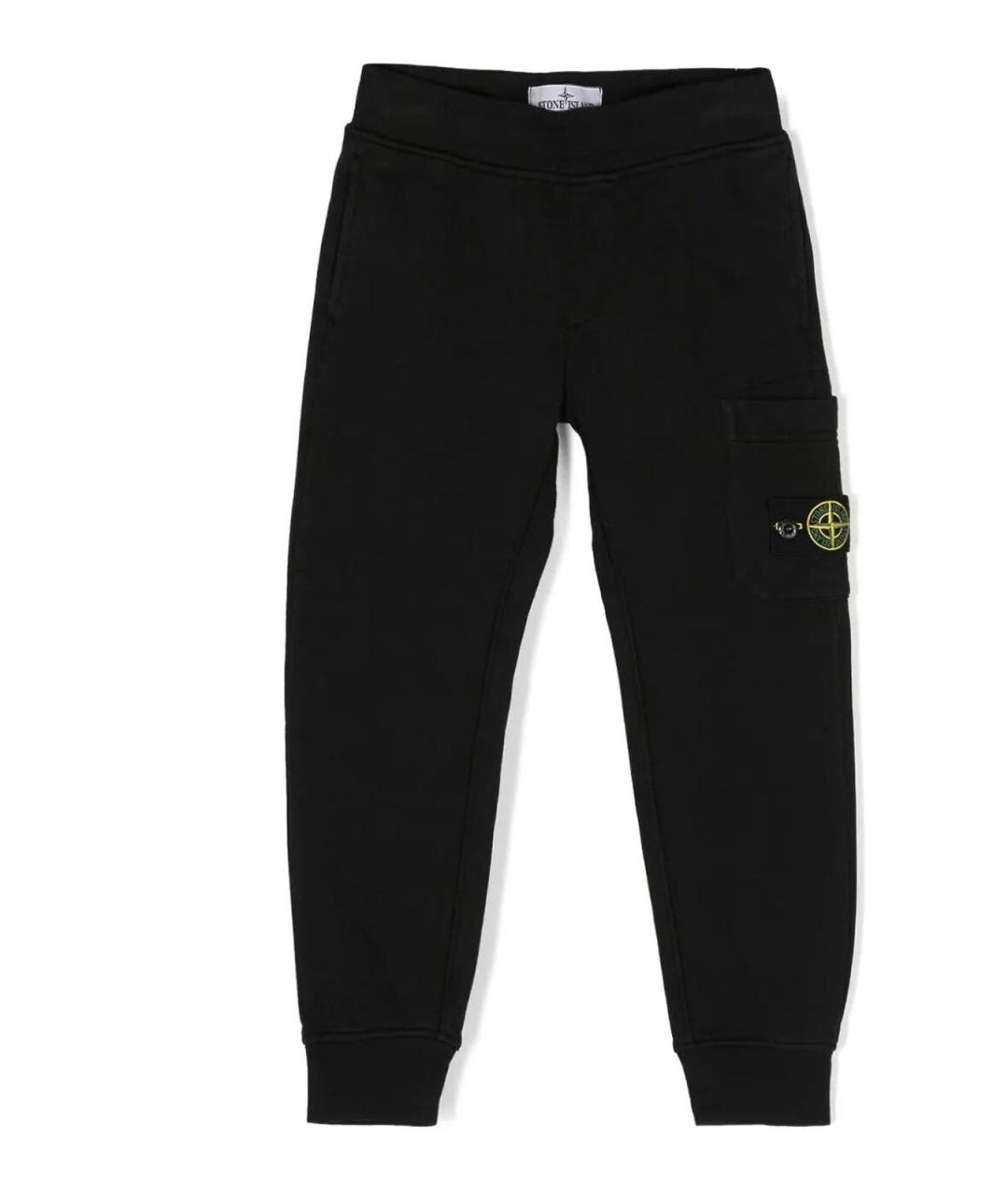 STONE ISLAND Черные хлопковые брюки и шорты, фото 1