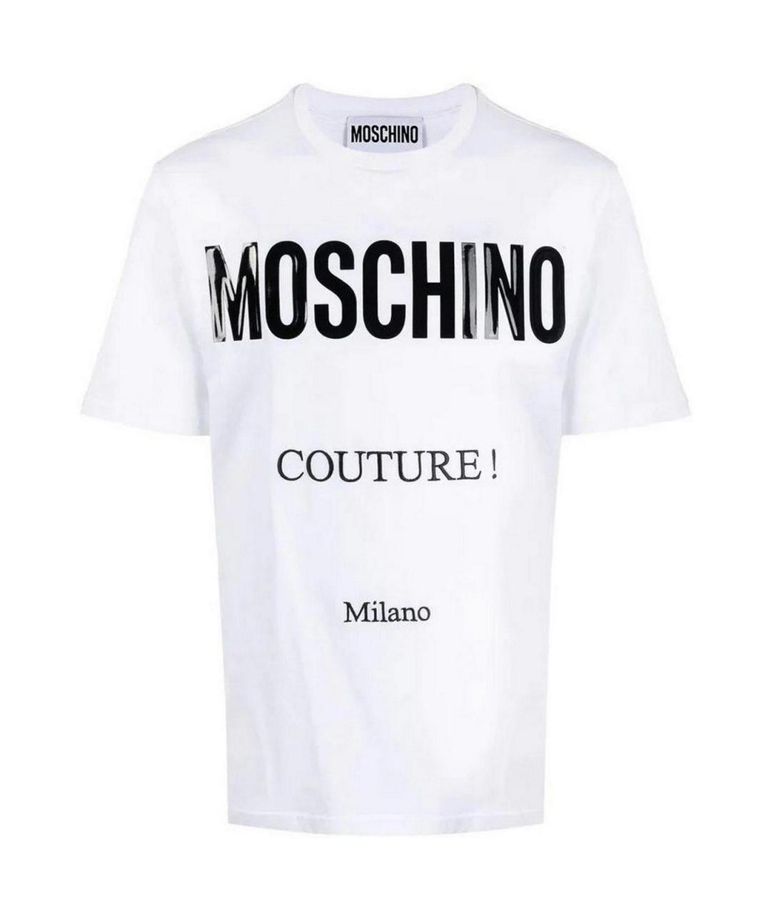 MOSCHINO Белая хлопковая футболка, фото 1