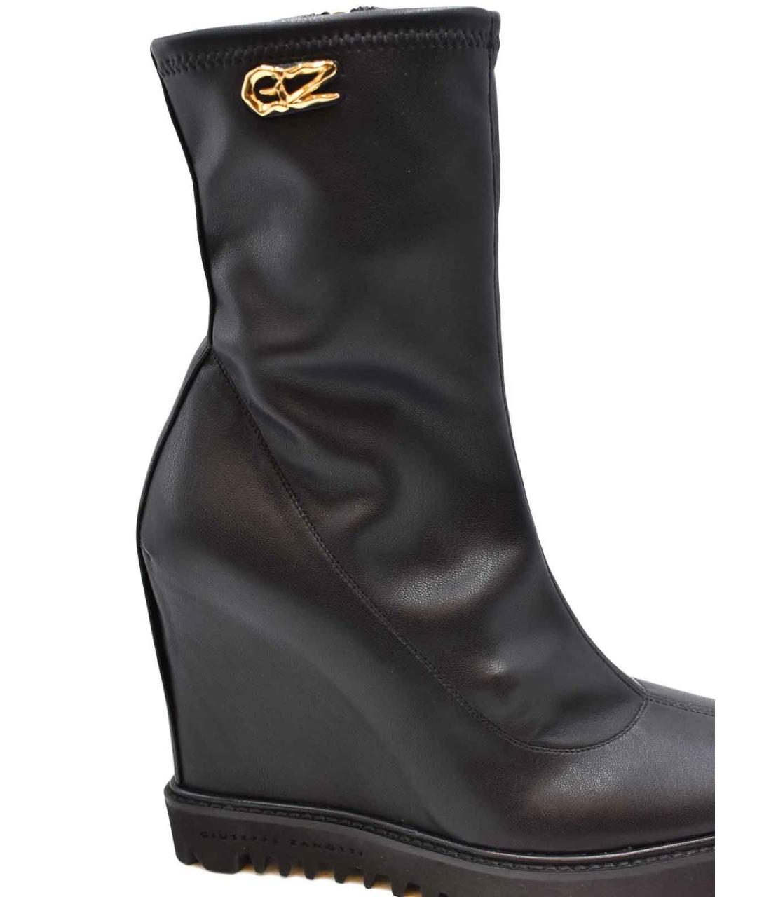 GIUSEPPE ZANOTTI DESIGN Черные кожаные ботильоны, фото 4
