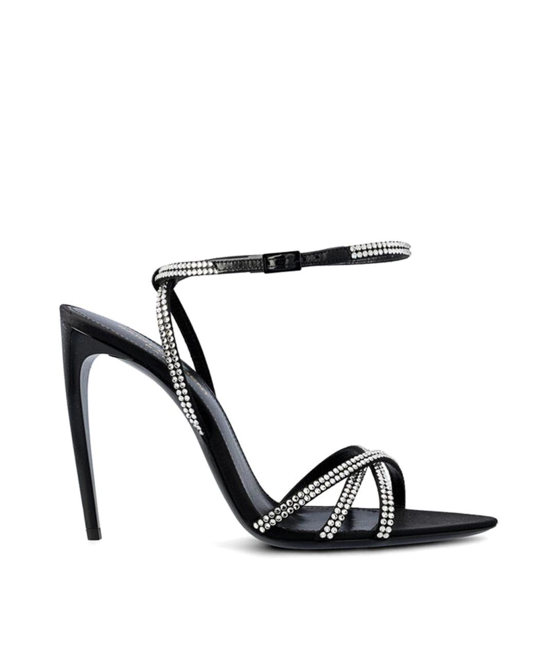 SAINT LAURENT Черные кожаные сандалии, фото 1