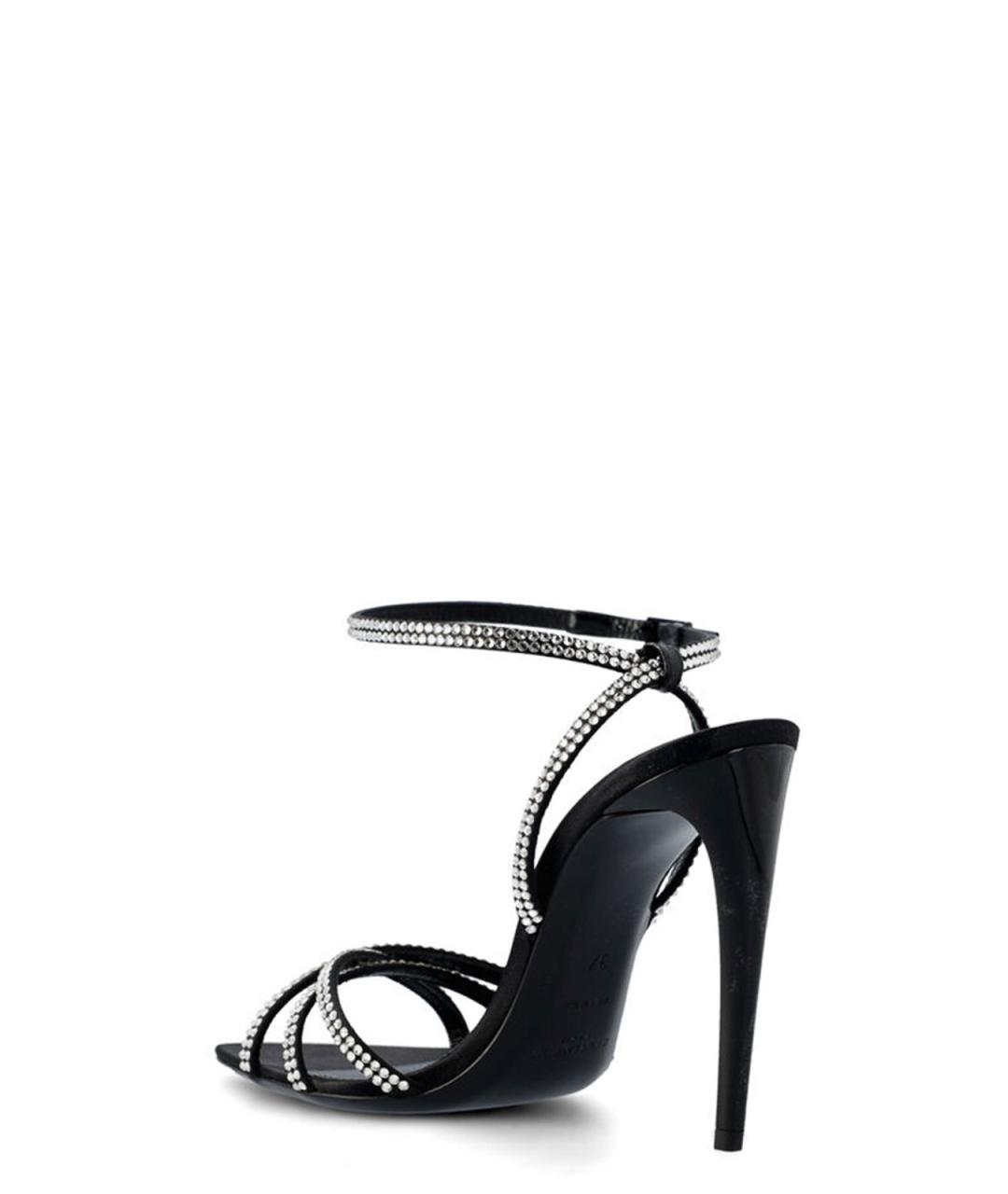 SAINT LAURENT Черные кожаные сандалии, фото 3