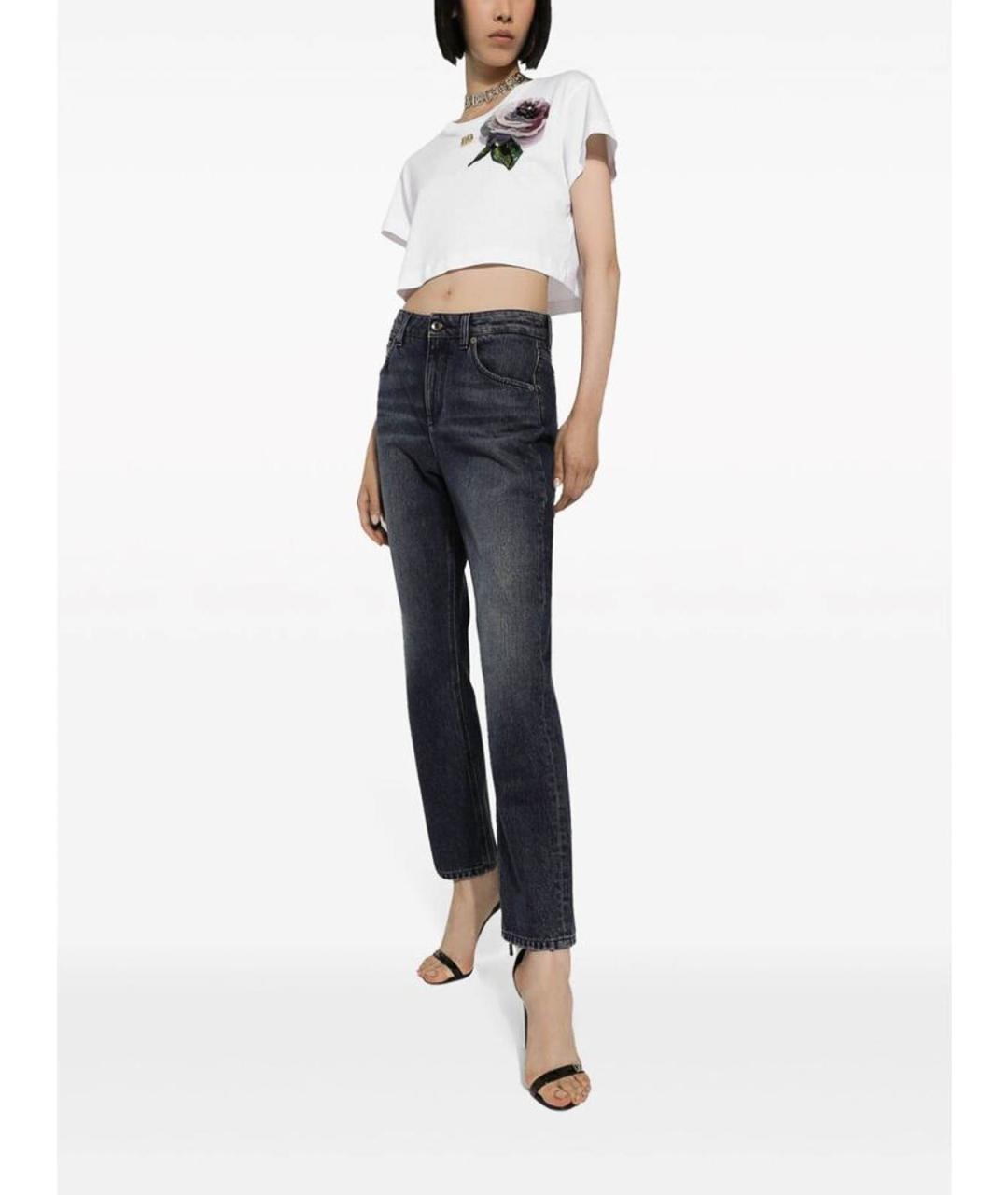 DOLCE&GABBANA Черные хлопковые прямые джинсы, фото 3