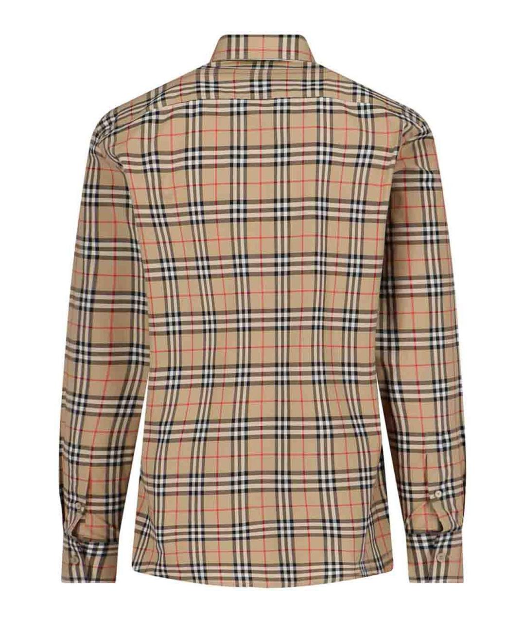 BURBERRY Бежевая хлопковая классическая рубашка, фото 2