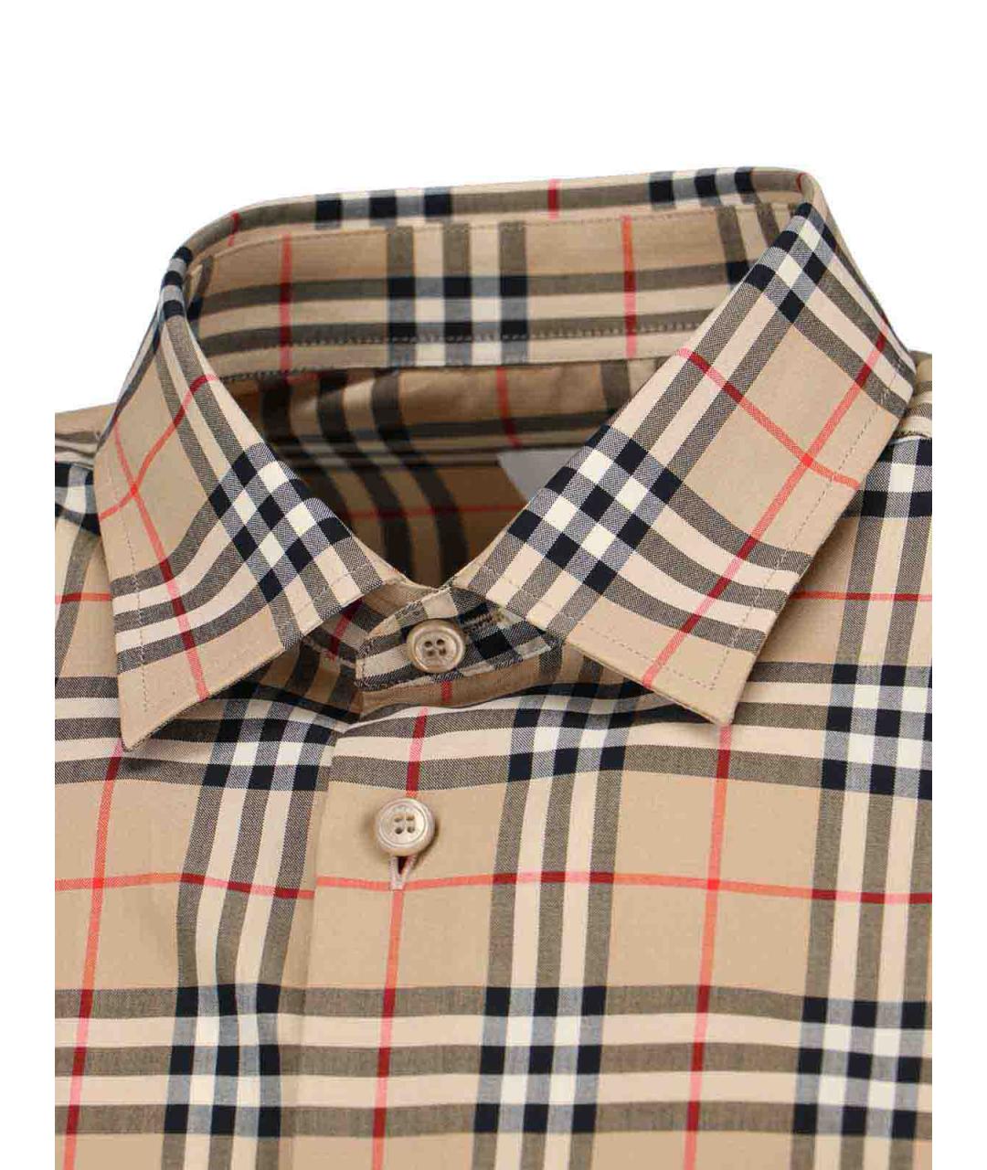 BURBERRY Бежевая хлопковая классическая рубашка, фото 5