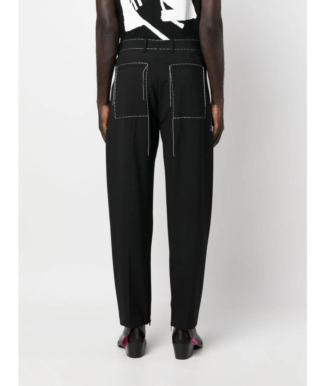 OFF-WHITE Черные шерстяные повседневные брюки, фото 4