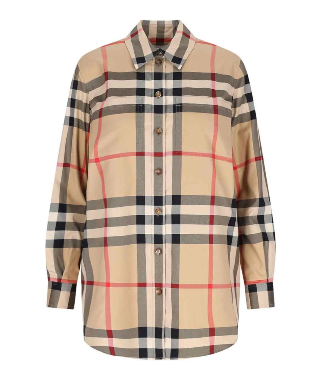 BURBERRY Бежевая хлопковая рубашка, фото 1