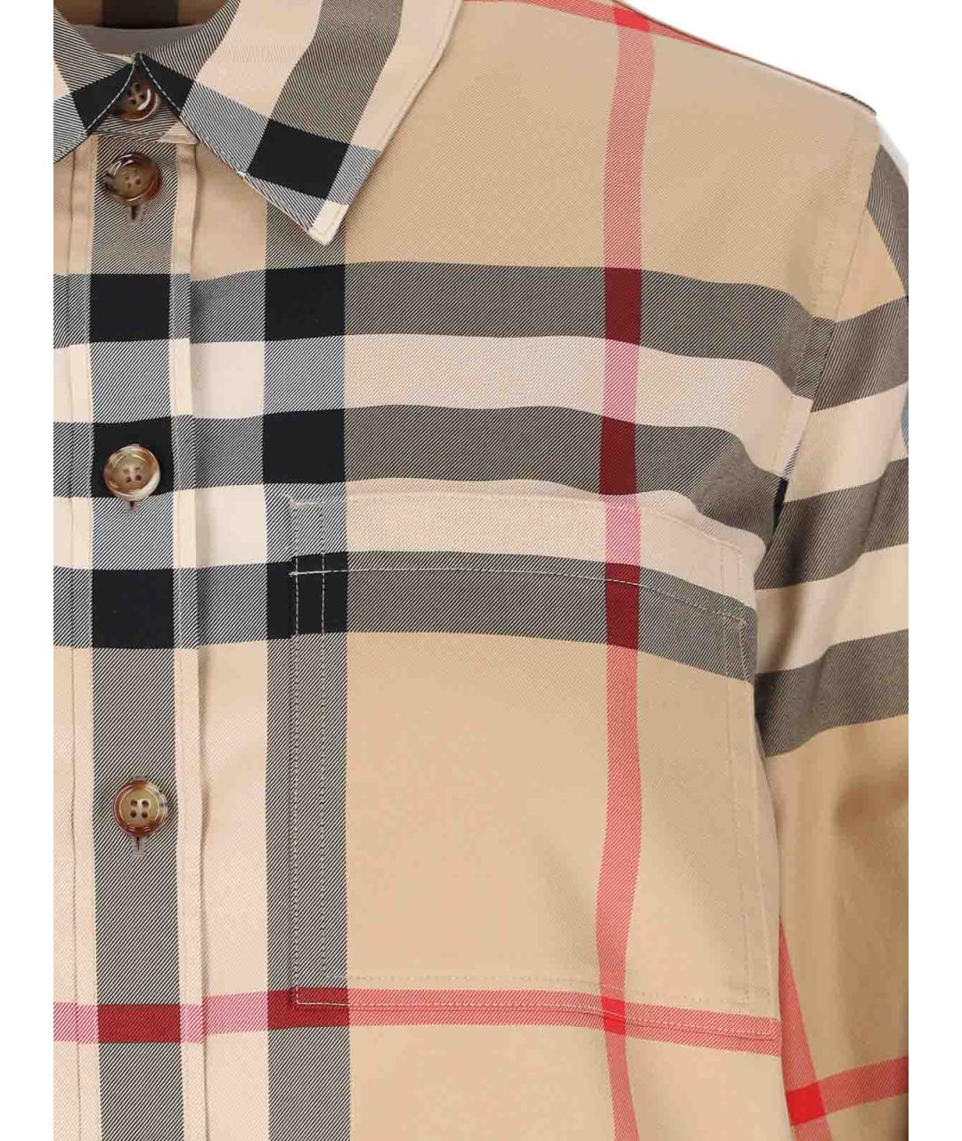 BURBERRY Бежевая хлопковая рубашка, фото 3