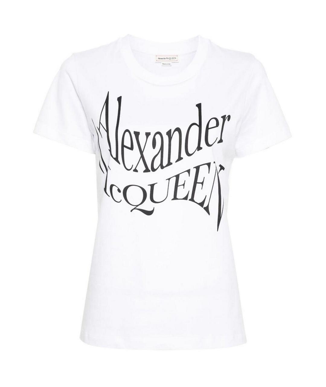ALEXANDER MCQUEEN Белая хлопковая футболка, фото 1