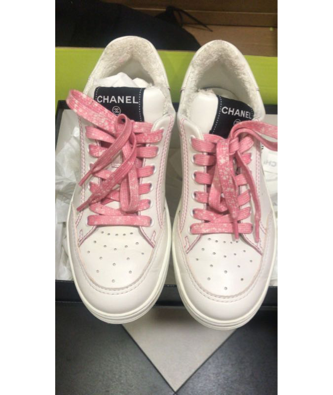 CHANEL PRE-OWNED Белые кожаные кроссовки, фото 9