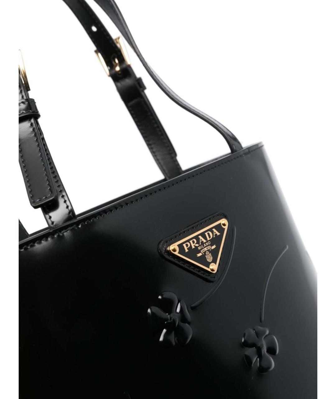 PRADA Черная кожаная сумка тоут, фото 5