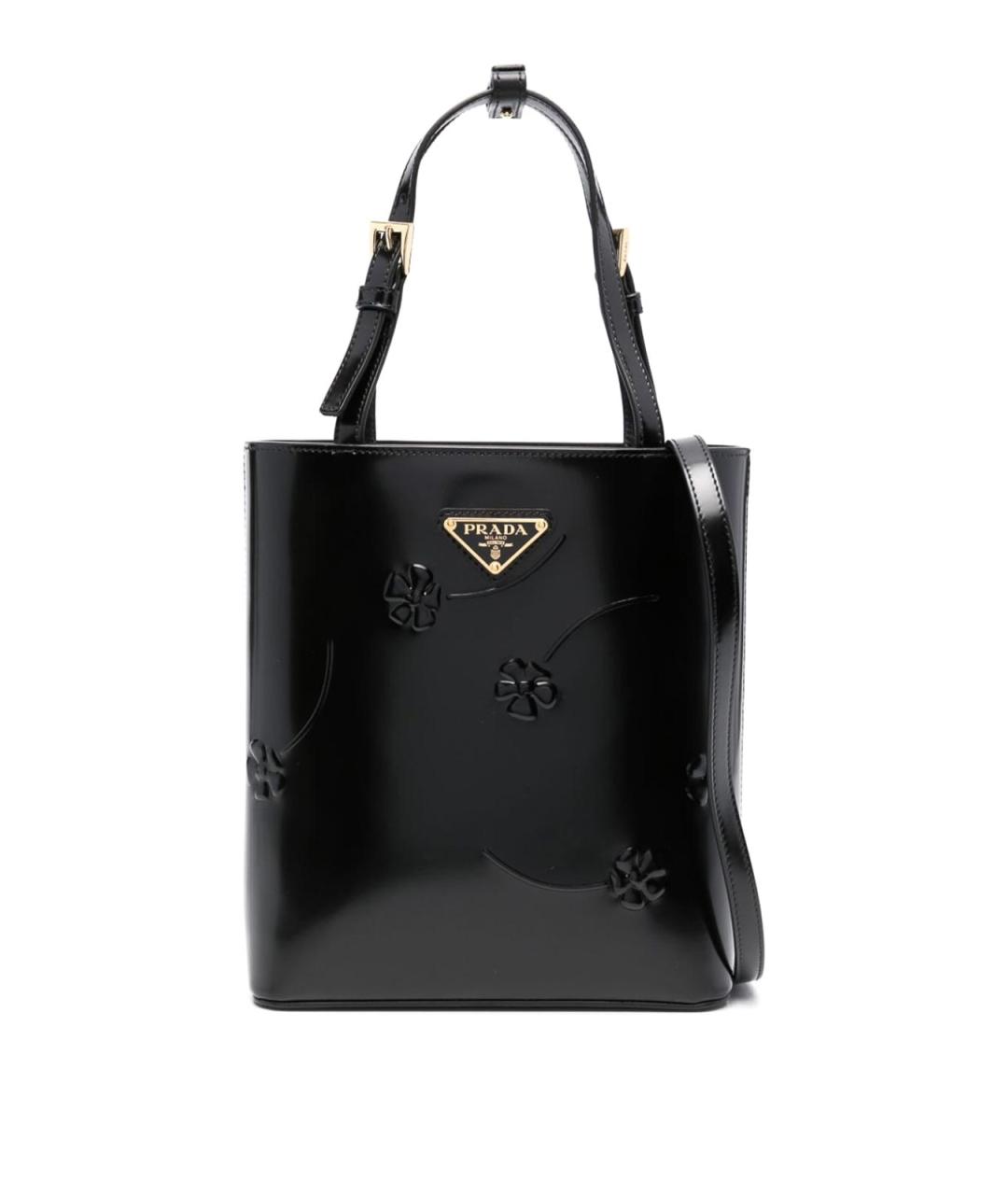 PRADA Черная кожаная сумка тоут, фото 1