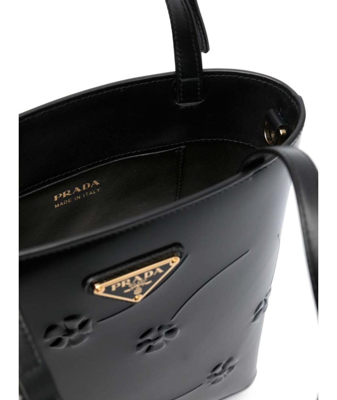 PRADA Черная кожаная сумка тоут, фото 4
