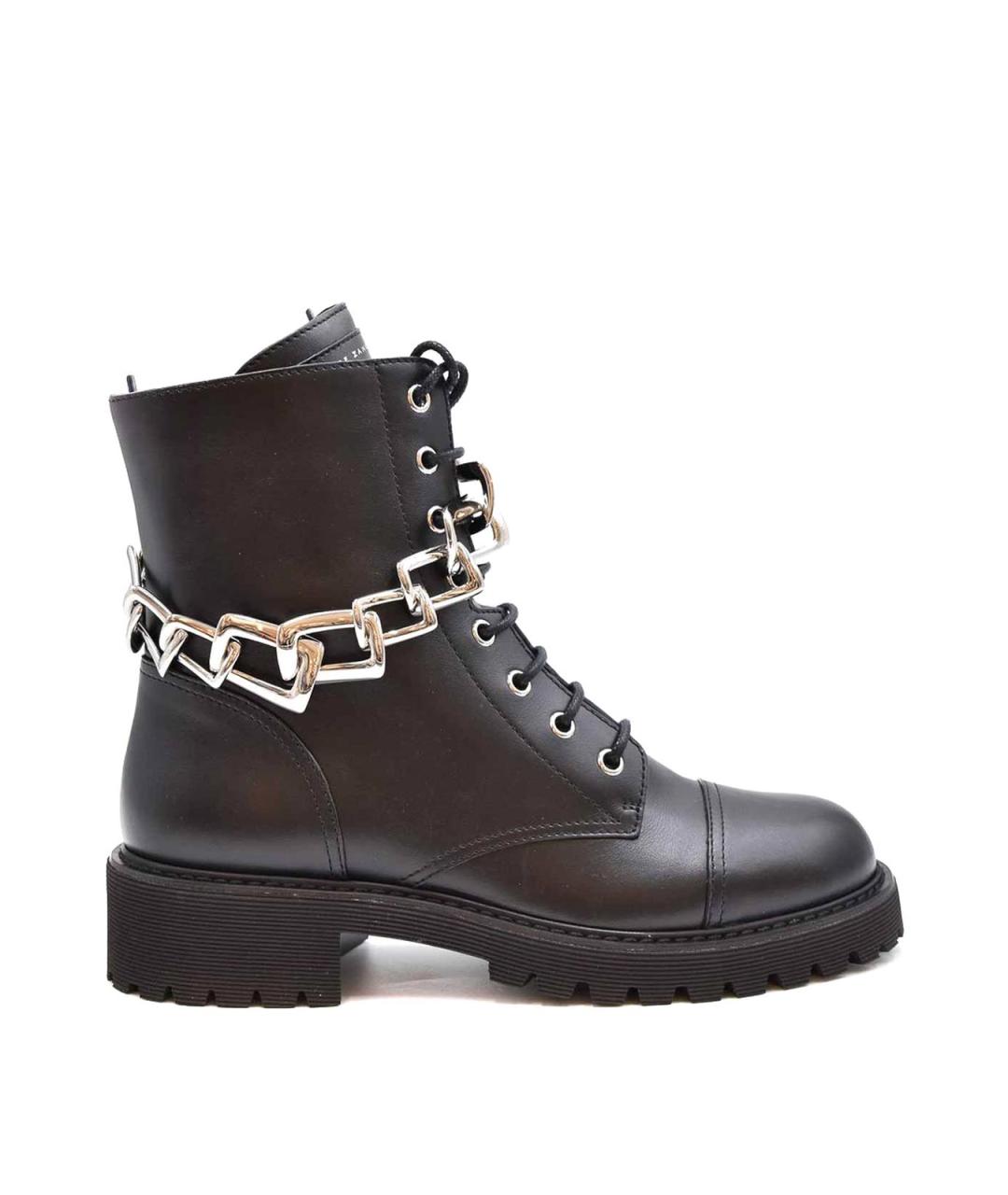 GIUSEPPE ZANOTTI DESIGN Черные кожаные ботильоны, фото 1