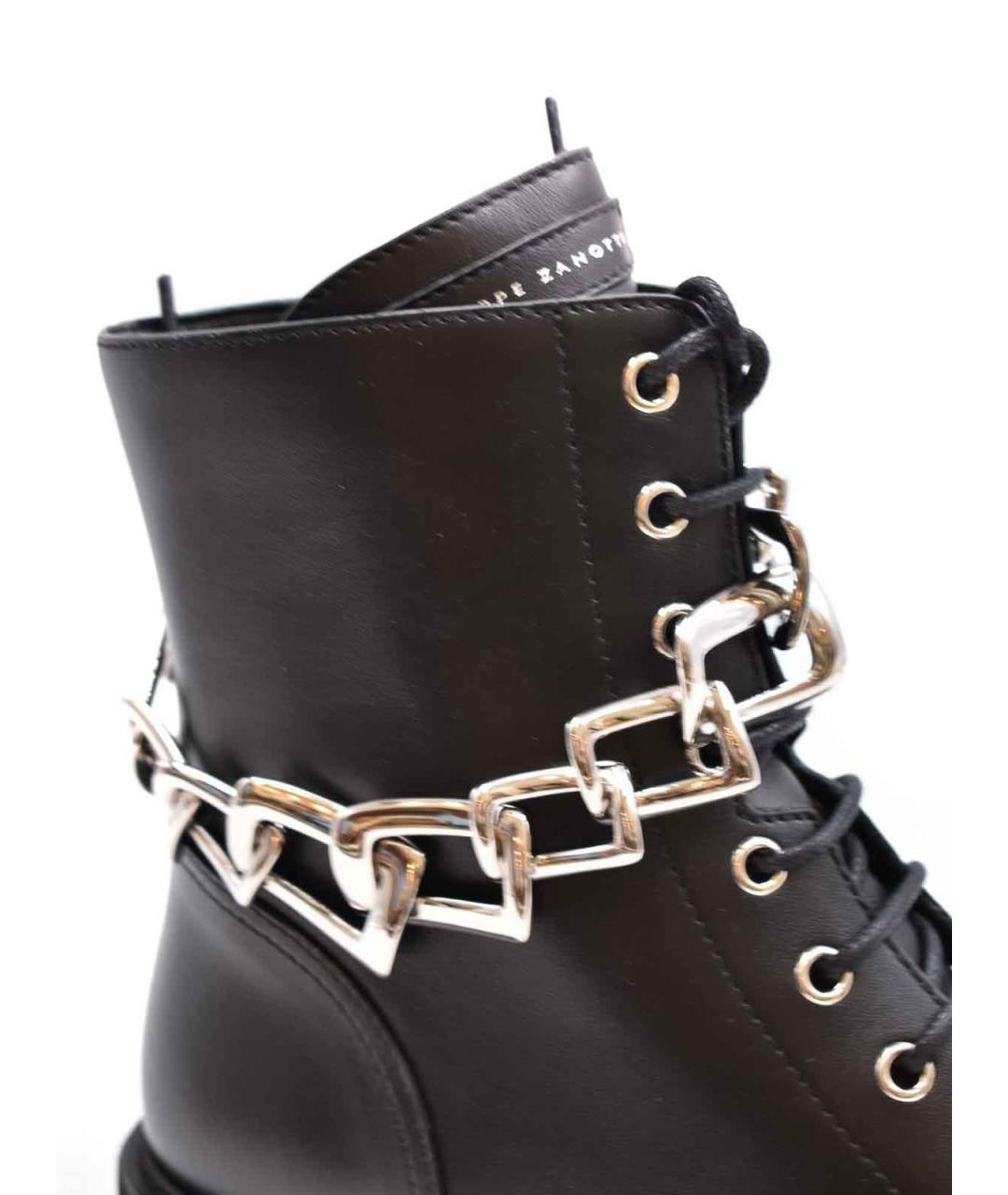 GIUSEPPE ZANOTTI DESIGN Черные кожаные ботильоны, фото 4
