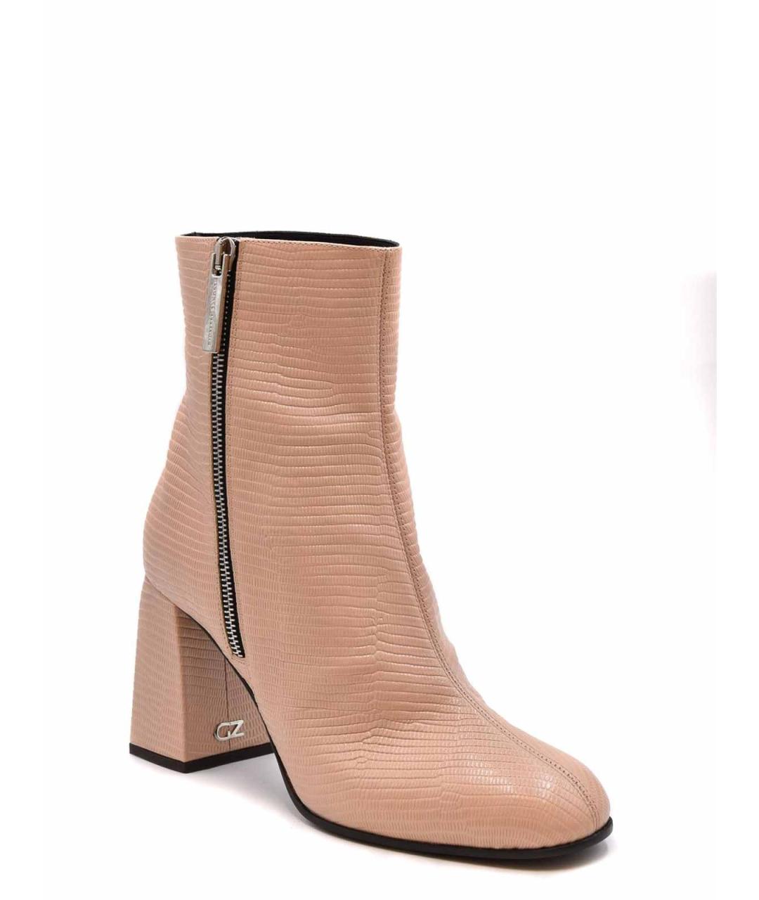 GIUSEPPE ZANOTTI DESIGN Бежевые кожаные ботильоны, фото 2