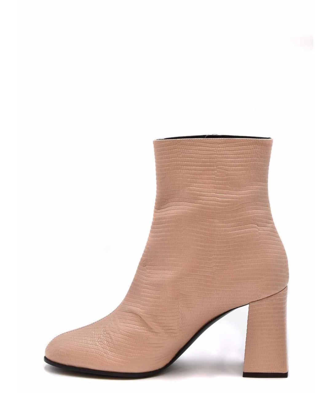 GIUSEPPE ZANOTTI DESIGN Бежевые кожаные ботильоны, фото 3