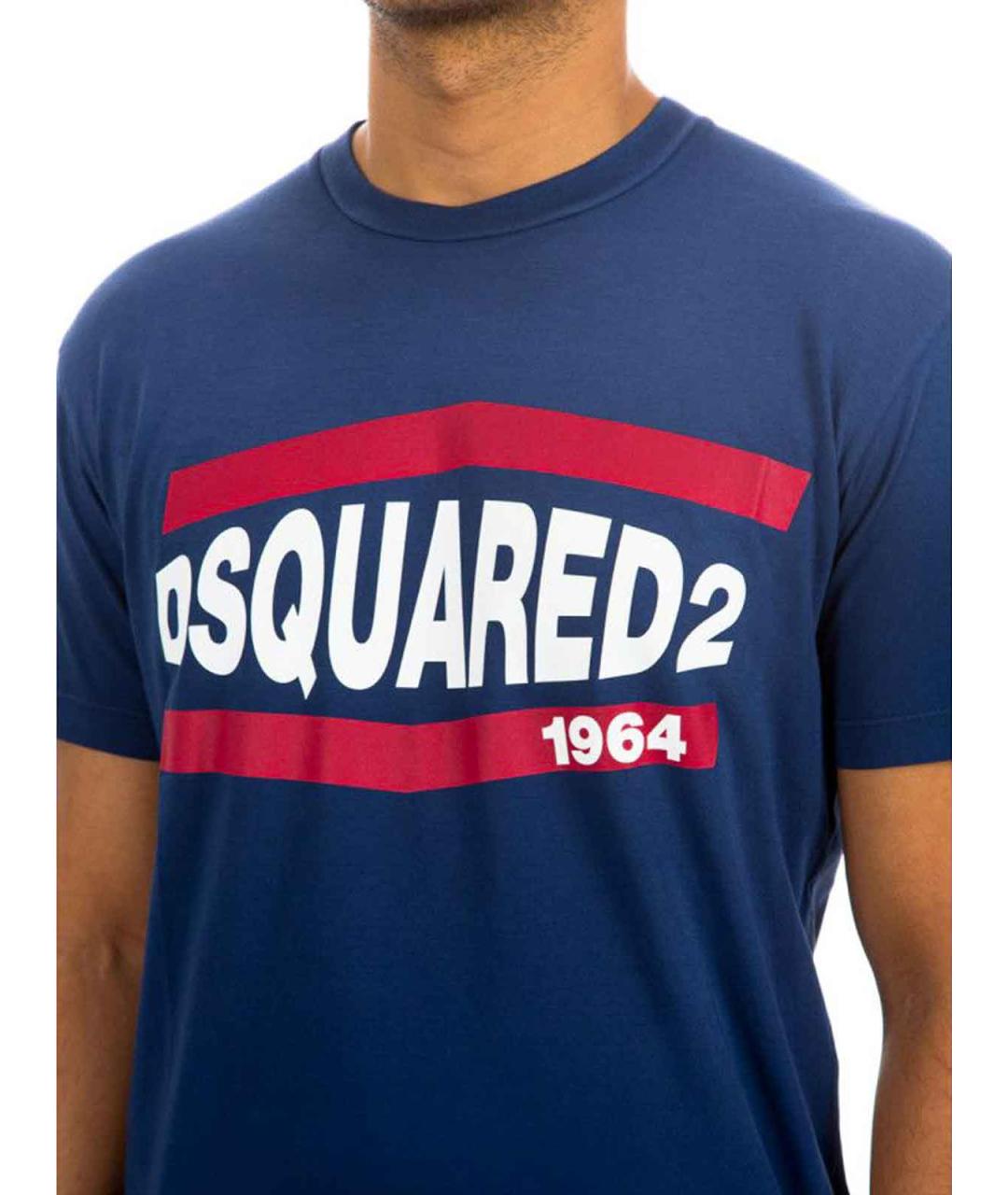 DSQUARED2 Синяя хлопковая футболка, фото 4