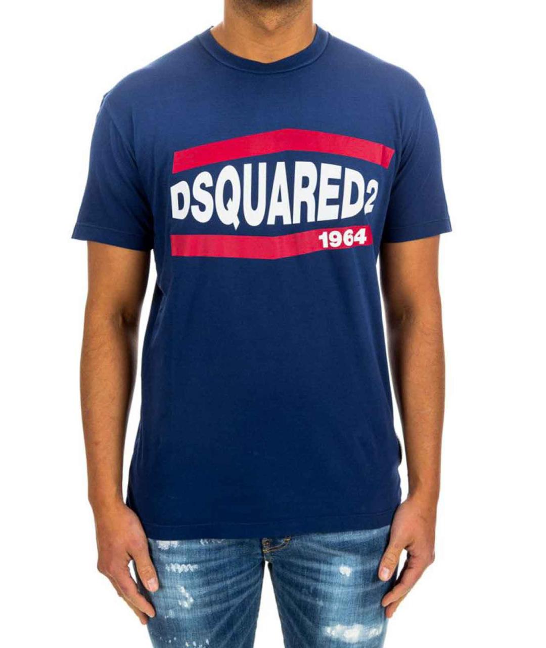 DSQUARED2 Синяя хлопковая футболка, фото 2