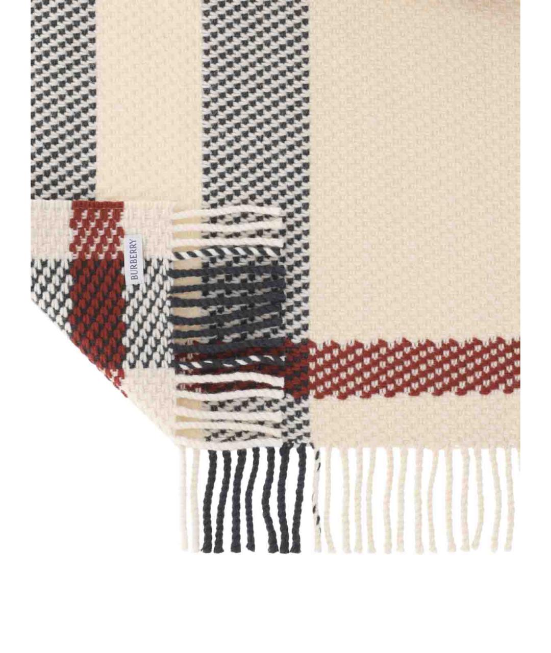 BURBERRY Бежевый шерстяной шарф, фото 3