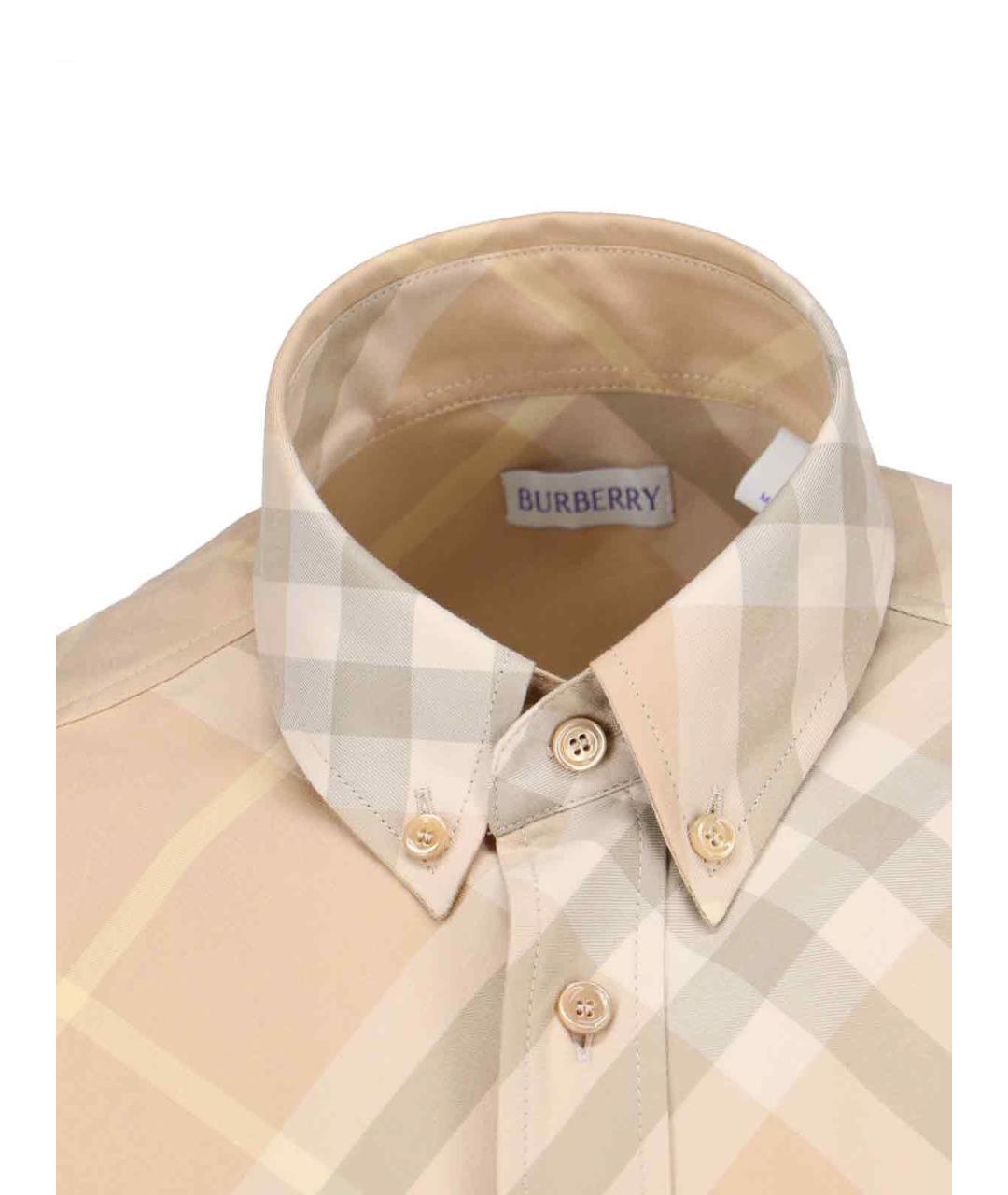BURBERRY Бежевая хлопковая классическая рубашка, фото 3
