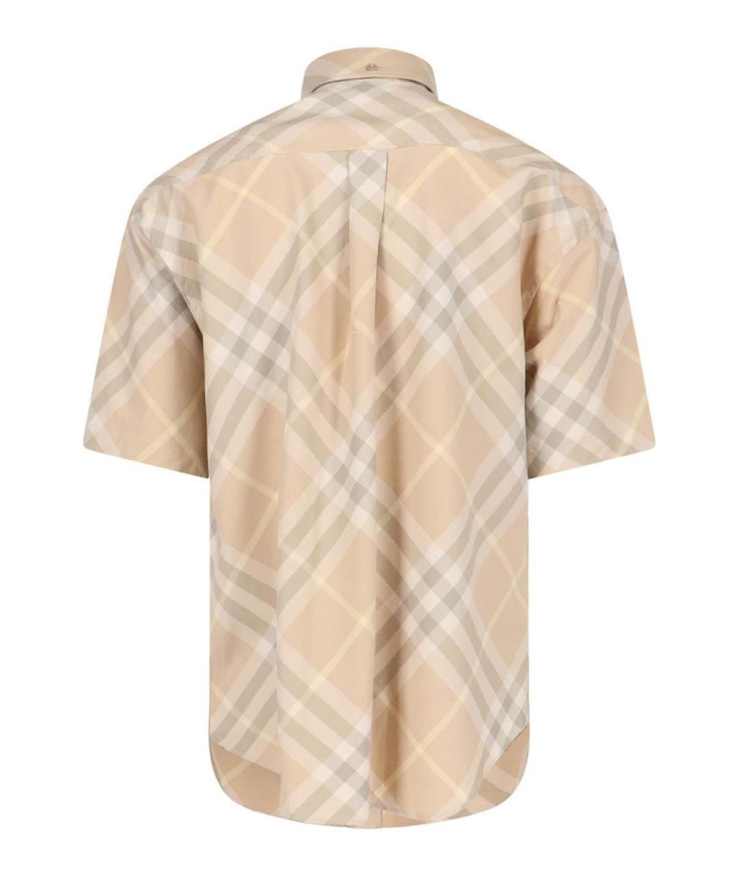 BURBERRY Бежевая хлопковая классическая рубашка, фото 2