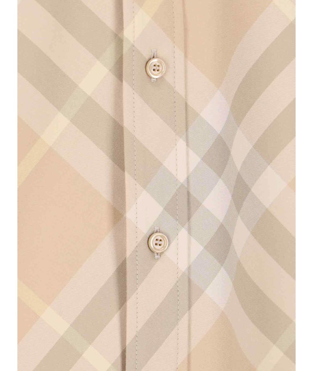 BURBERRY Бежевая хлопковая классическая рубашка, фото 5