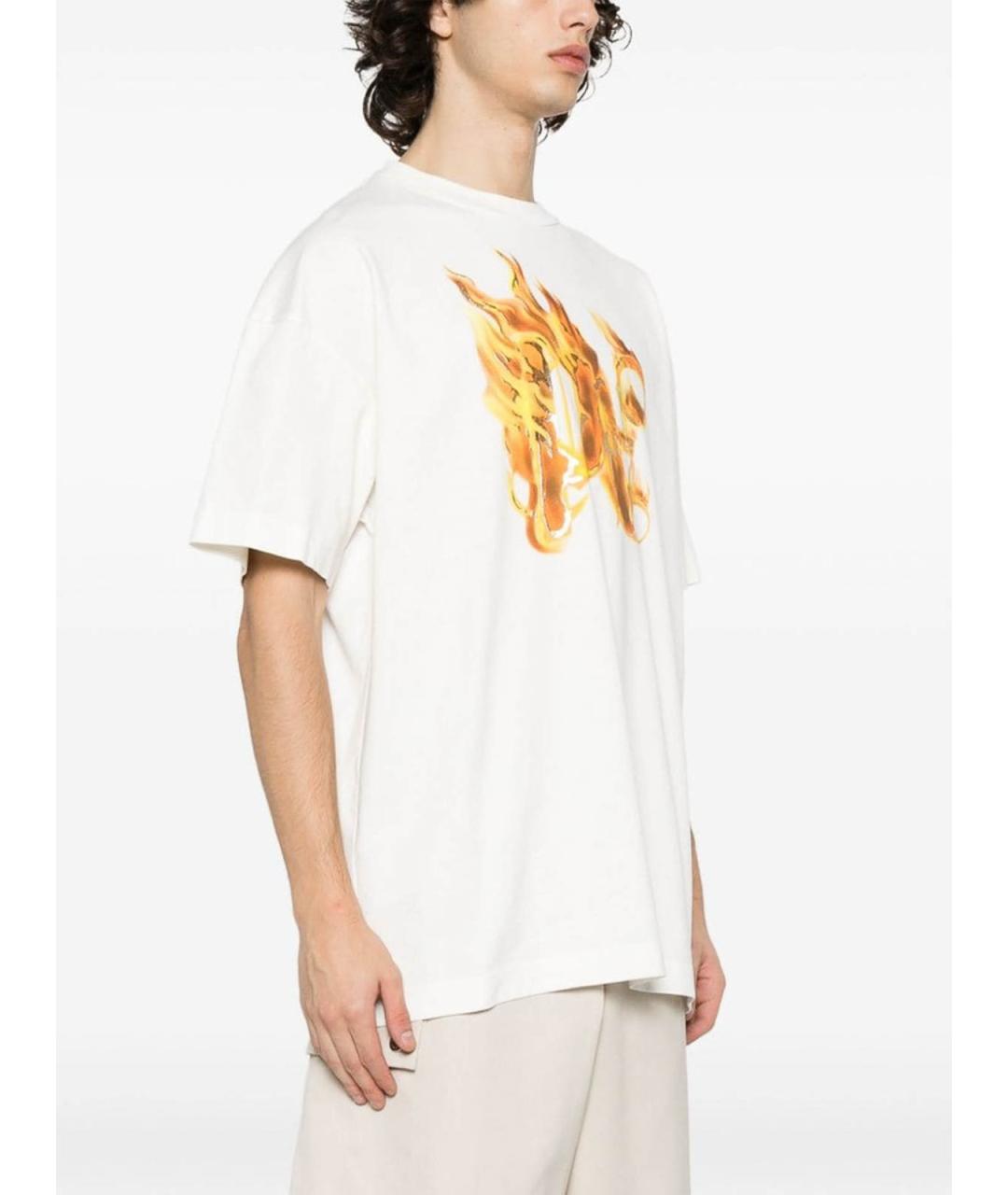 PALM ANGELS Белая хлопковая футболка, фото 2