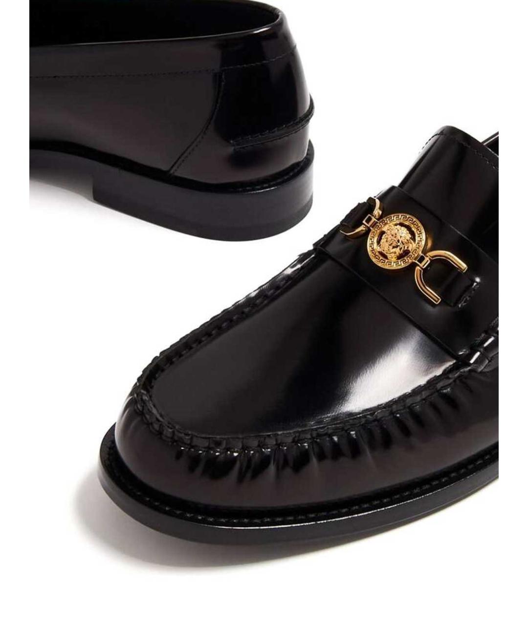 VERSACE Черные кожаные лоферы, фото 3