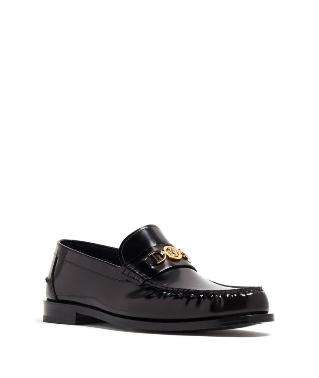 VERSACE Черные кожаные лоферы, фото 4