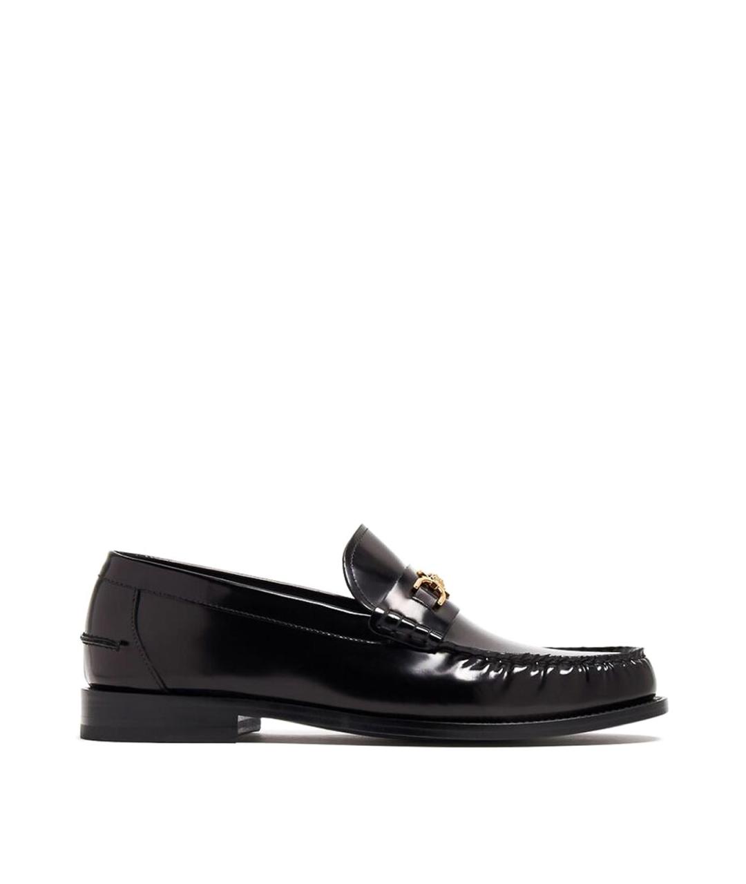 VERSACE Черные кожаные лоферы, фото 1