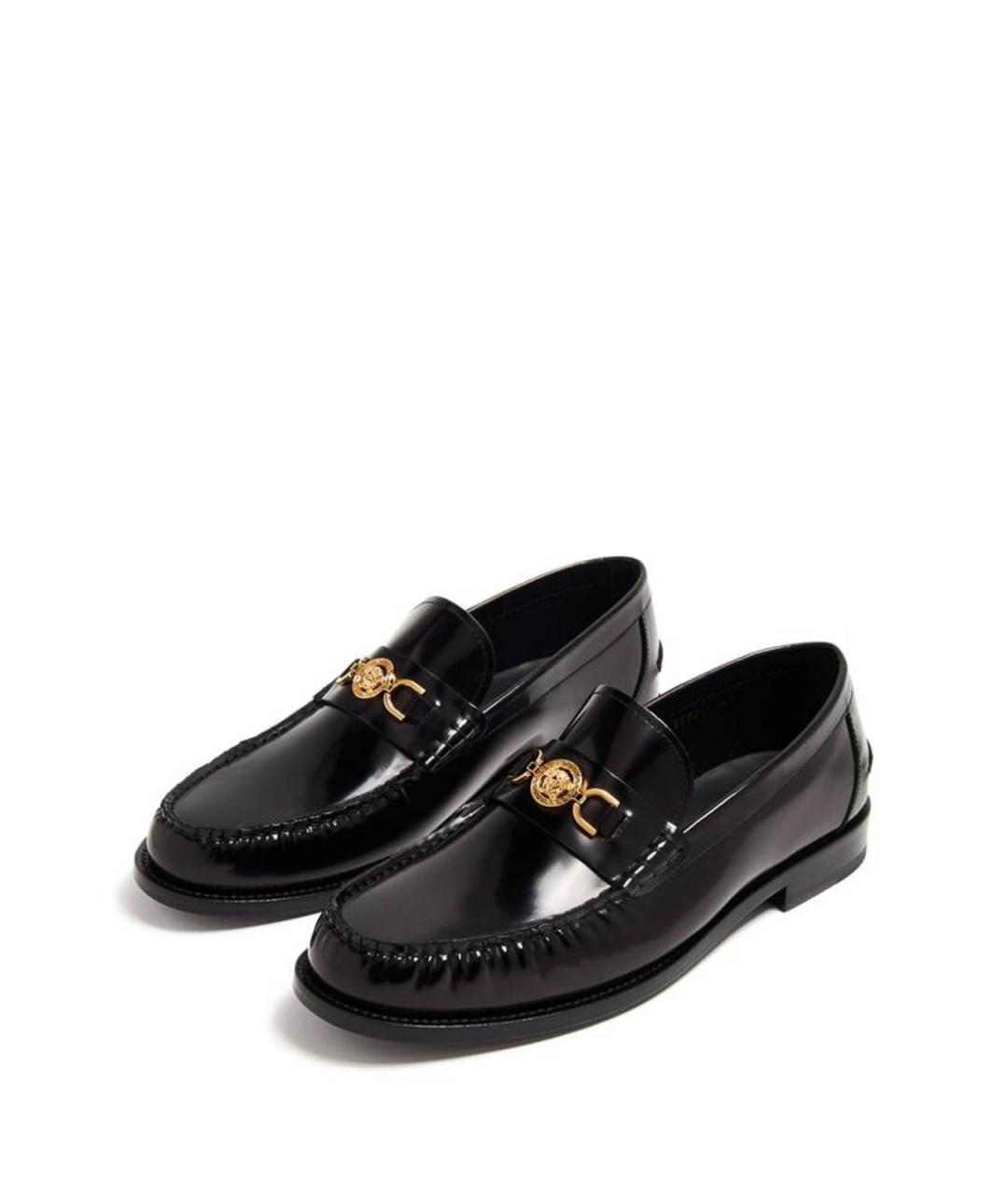 VERSACE Черные кожаные лоферы, фото 5
