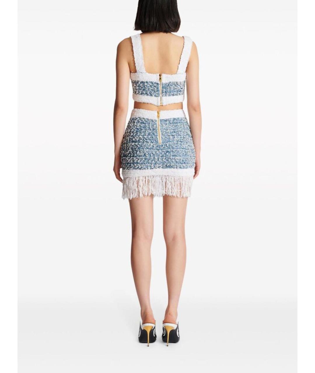 BALMAIN Мульти полиэстеровая юбка мини, фото 3